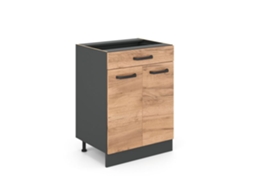 Móveis de cozinha R-Line, Mármore PT 60 cm, Carvalho dourado, VICCO