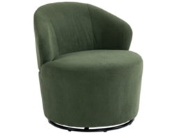Poltrona Giratória 360° Com Base Redonda, Para Sala E Quarto, Verde