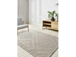 Tapete Interior Étnico Em Relevo - Atticgo - Pamuk Creme 80x120 Cm