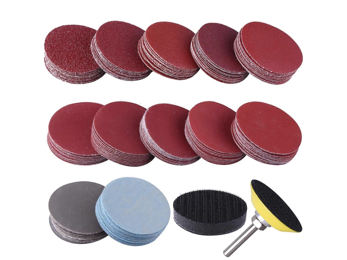 120 Discos de Lixa 50mm Grit 60-3000 com Porta Cabezal 1/4" e Almofada de Espuma | S/MARCA