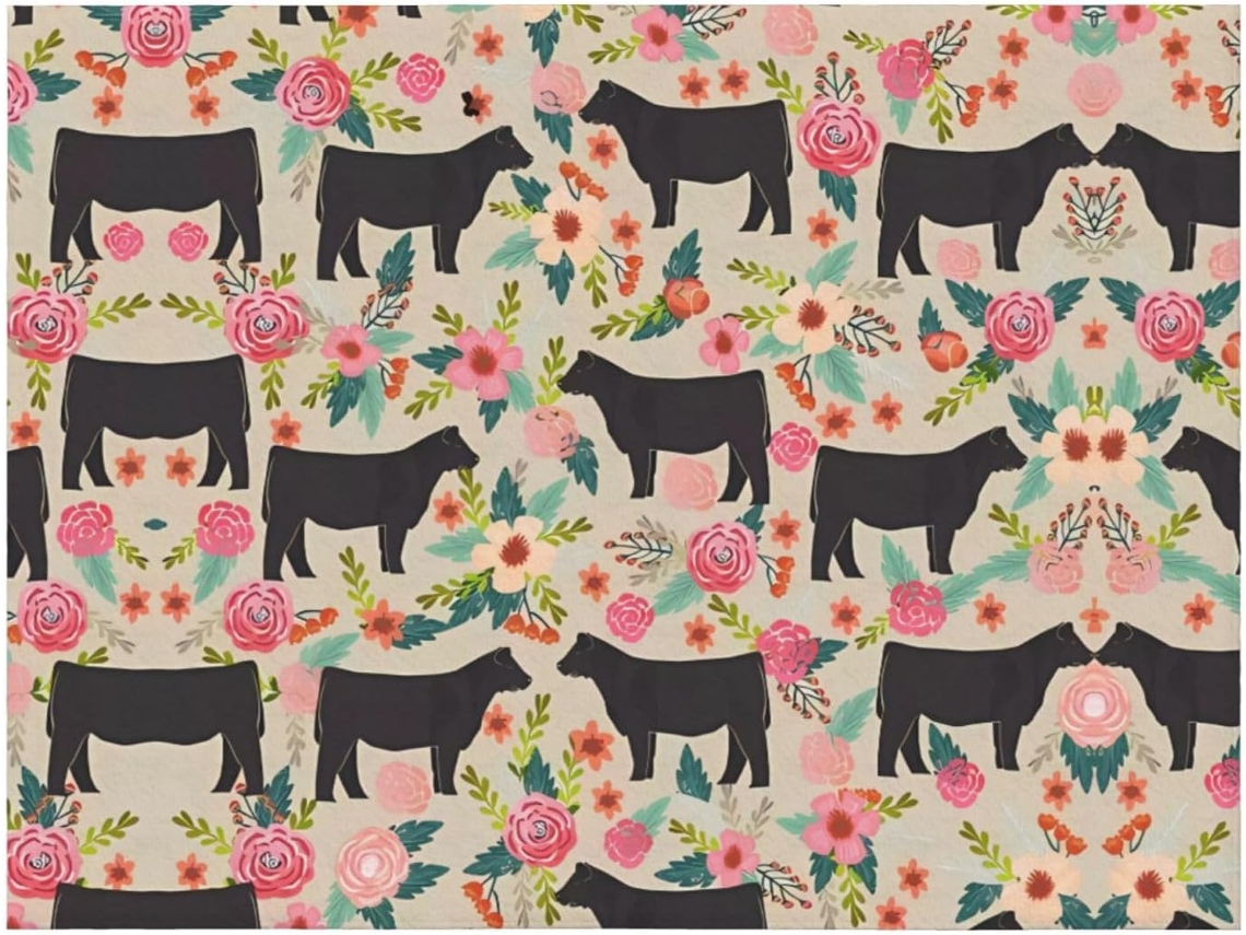 Colcha de Flanela com Estampa Floral Vaca Macia e Aconchegante para Sofá Quarto 203 2 X 152 4 Cm, Macio, Que