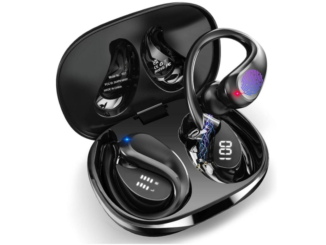 Auriculares Desportivos Sem Fios Bluetooth 5.3 Gancho De Orelha Som Estéreo Cancelamento De Ruído Ipx7 Lurelia