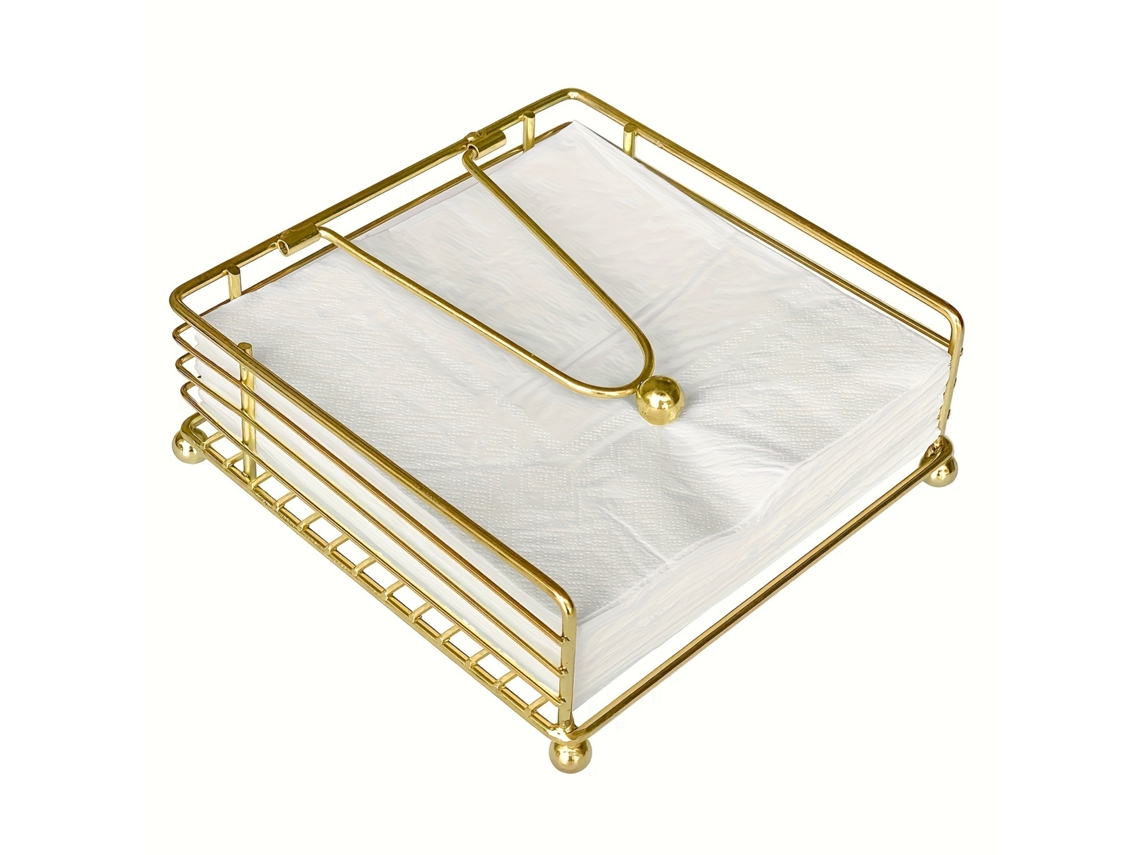 Porta-lenços — Um Dispensador De Lenços Plano Com Um Braço De Contrapeso Um Porta-lenços Quadrado De Ferro.