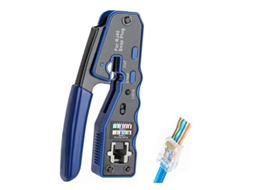 Alicate de Crimpagem Rj45 com Decapador e Testador de Rede Compatível com Cabos Ethernet AQUAFORGE