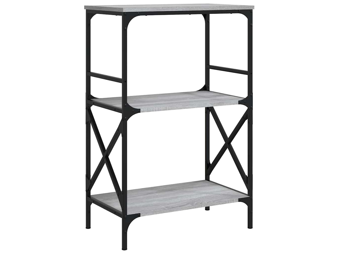 Bookcase, Bookcases Vidaxl Cinzeto Madeira Processada (n/a)