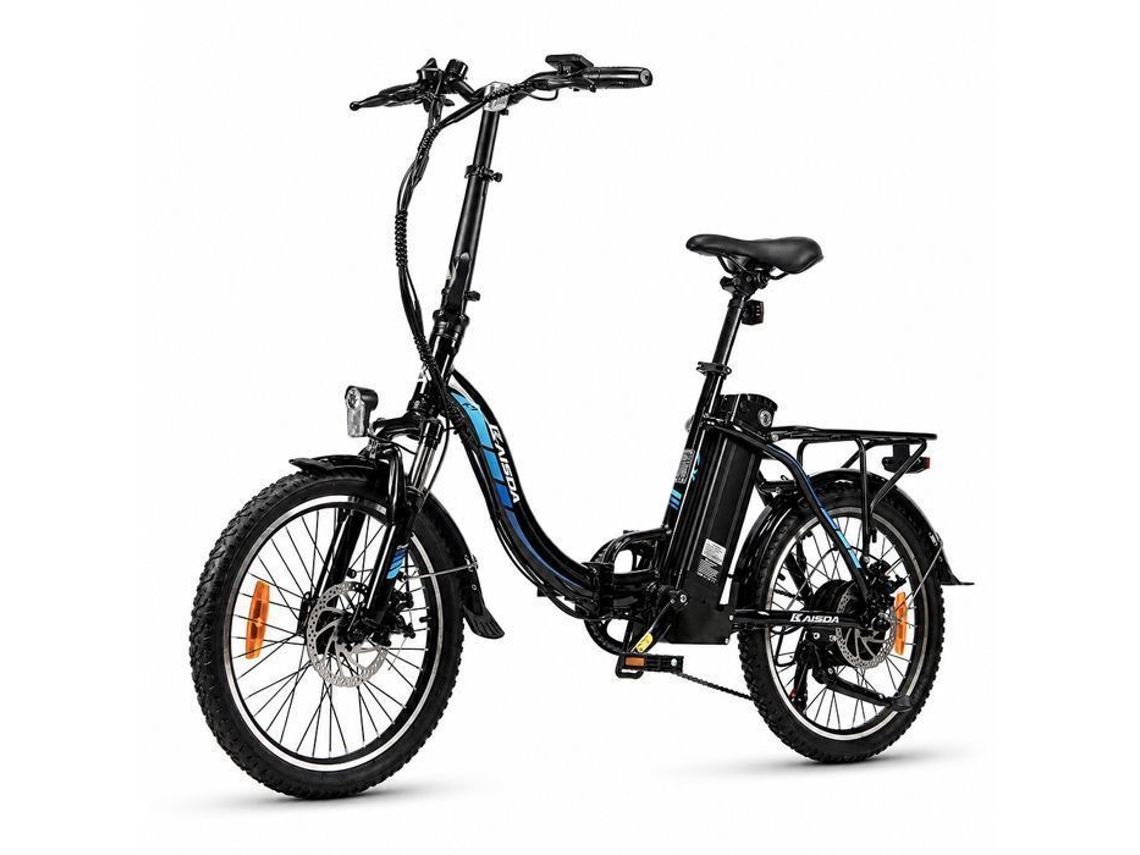 Bicicleta Elétrica Dobrável para Mulher KAISDA K7 Motor 350 W Bateria 36 V 13 Ah Preta 20 Polegadas