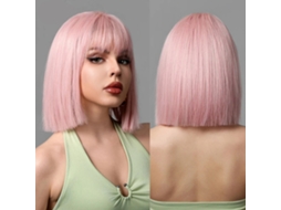 Peruca Rosa Feminina 13 Polegadas Para Cosplay E Uso Diário