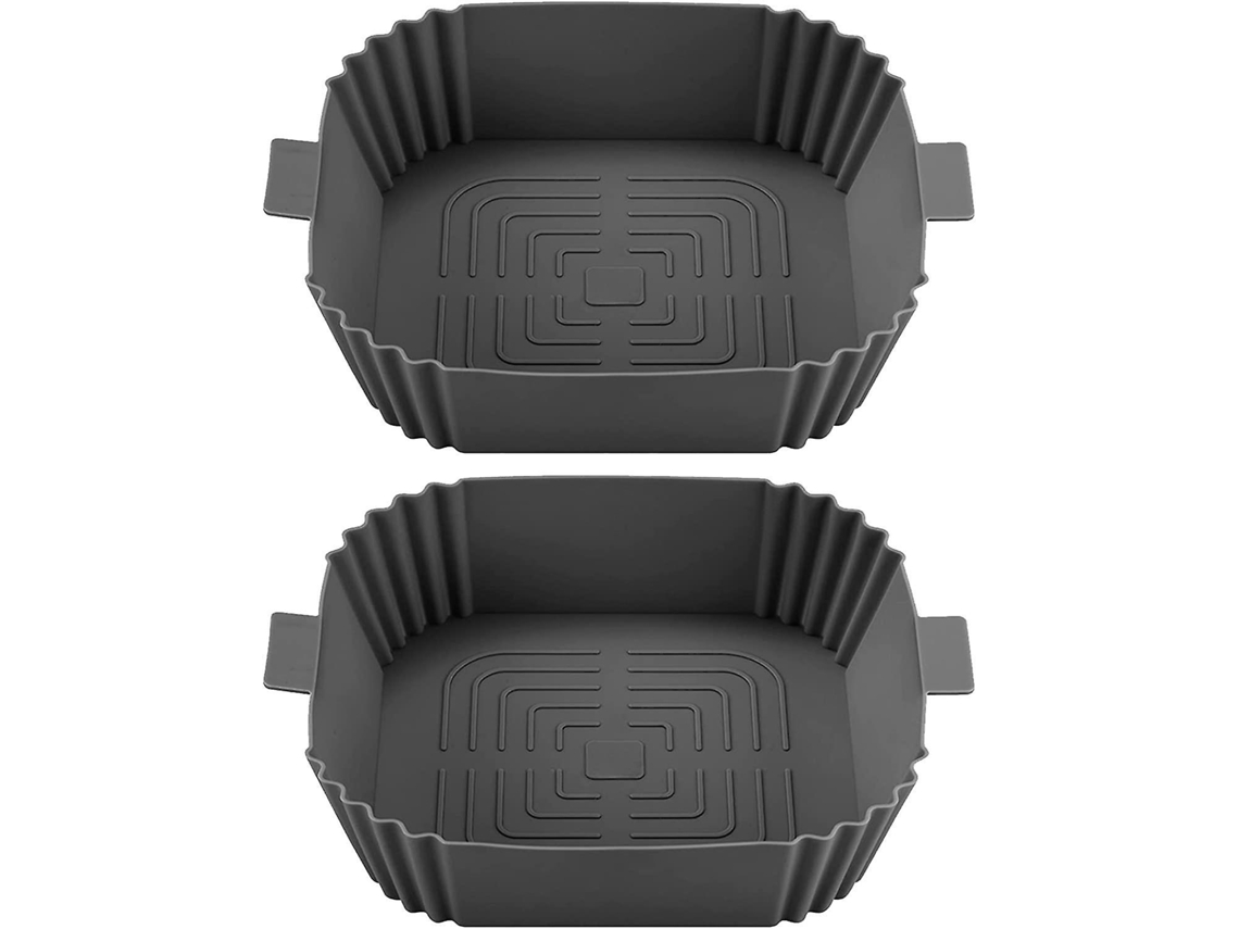 Acessórios para Air Fryer 19,5 cm, 2 peças, Forma de silicone para Air Fryer, Cesta de silicone para Air Fryer, Reutilizável em fornos Slowmoose