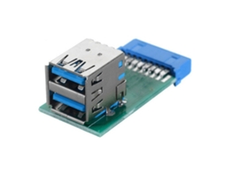 Adaptador Usb 3.0 Vertical Com Fêmea 20 Pinos Para Conector Duplo De Placa Mãe Luz Dourada
