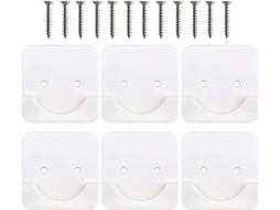 Suportes Para Varão De Cortina Chuveiro Operitacx Com Fixação Adesiva Em Superfície Lisa, 6 Peças, Abs Branco Resistente