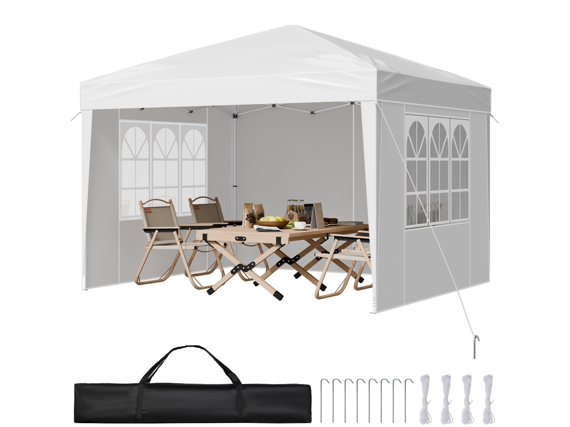 Tenda pop-up Vevor de 2,9 x 2,9 x 2,5 m com paredes laterais brancas