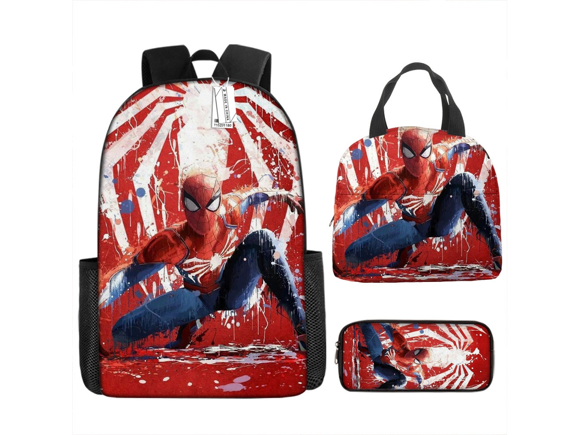 KOHREE Conjunto de Três Peças de Mochila Escolar Do Homem-Aranha
