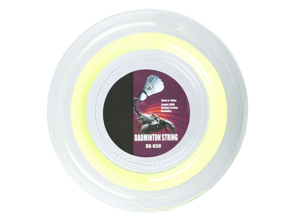 Linha De Raquete De Badminton 200m 0.72mm Nylon Bx650 Amarelo Fluorescente Para Treinamento E Substituição