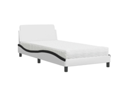 Bed, Beds Vidaxl Branco Couro Artificial (100 X 200 Cm)