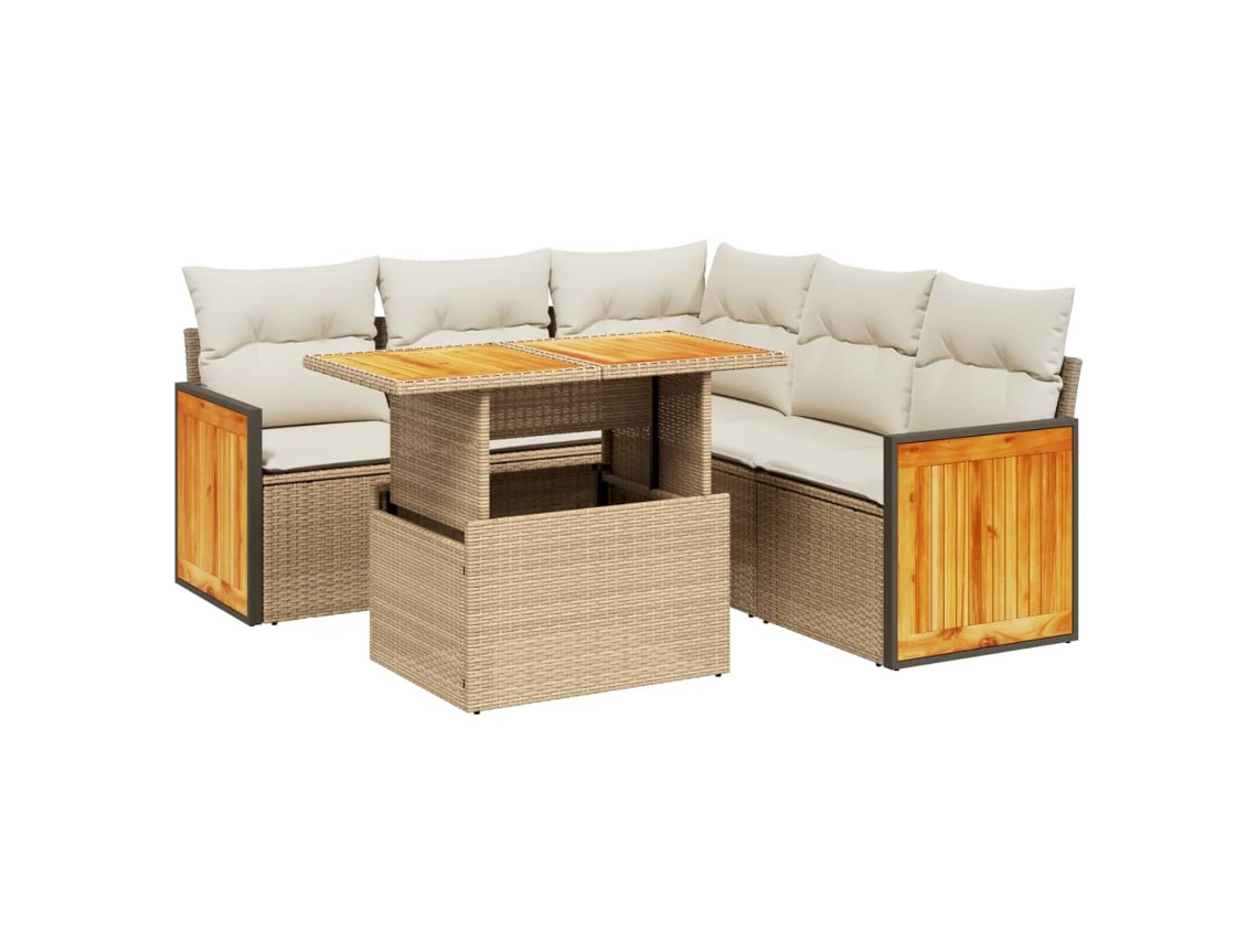 Garden Sofa Set, Garden Sofa Sets Vidaxl Bege Rattan / Vime (n/a)