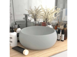 Vidaxl Lavatório Luxuoso Redondo 40x15 Cm Cerâmica Cinzento-claro Mate