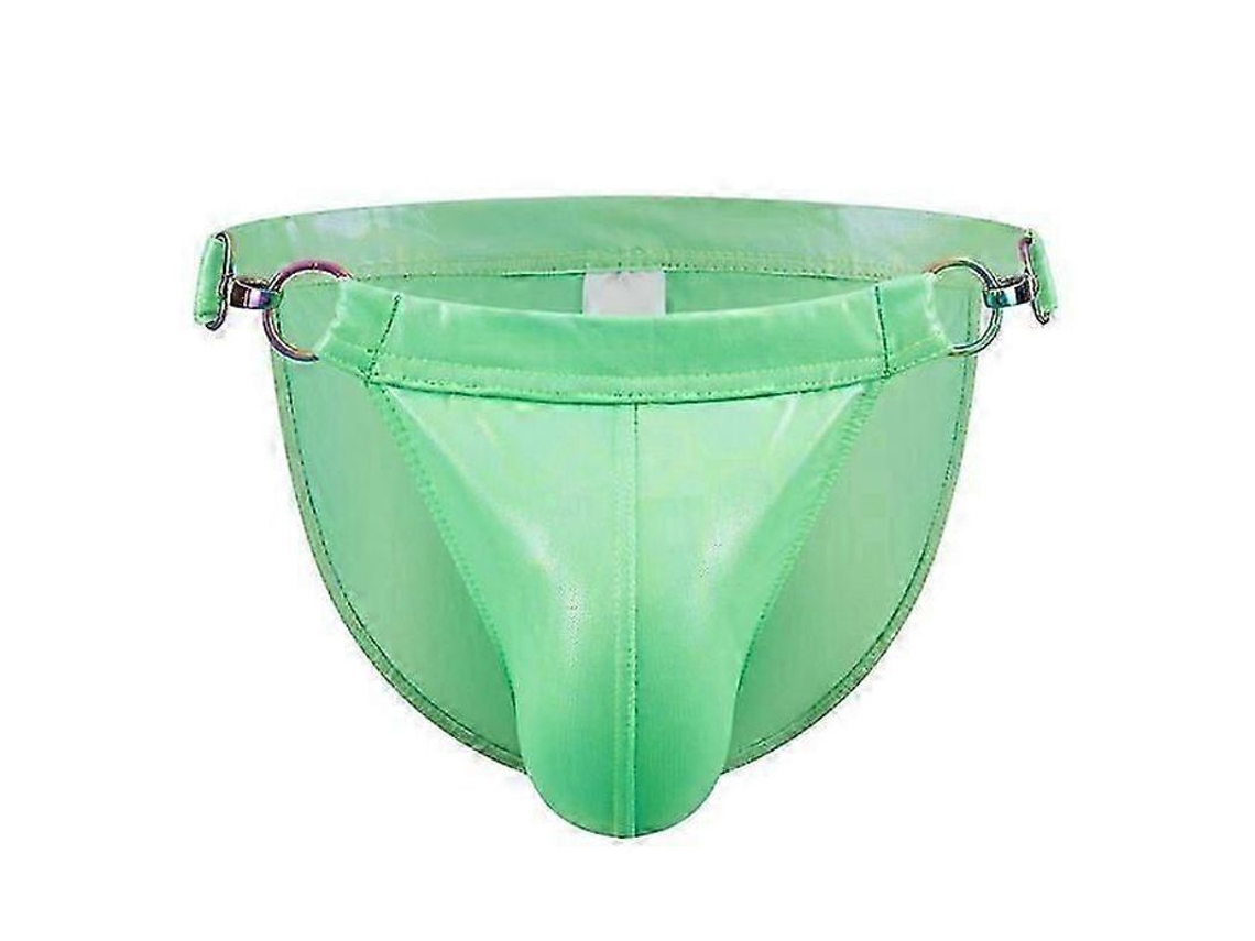 _sutiã Masculino de Praia Sexy Brilhante Couro Pu com Fivela Bloqueio para Surf e Natação