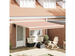 Vidaxl Toldo Retrátil Multicolor 400 × 300 Cm Poliéster E Alumínio