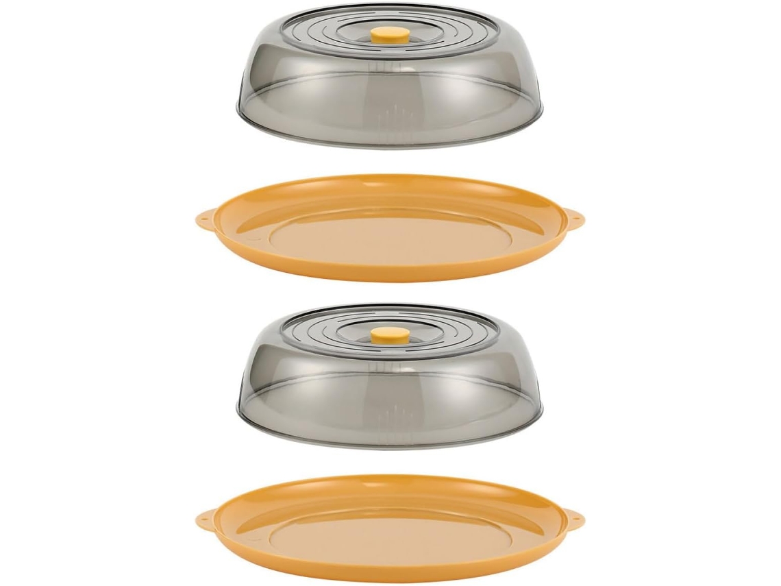 Capa Protetora Para Alimentos, Ideal Para Cozinha E Mesa, Conjunto Com 2 Unidades, Na Cor Amarela. À Gokoco