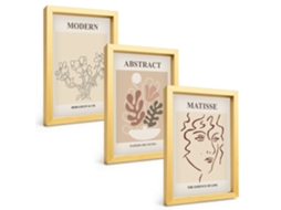 Composição De Quadros Linhas De Plantas Modernas Espelharte (3 Peças 20x30 Cm)