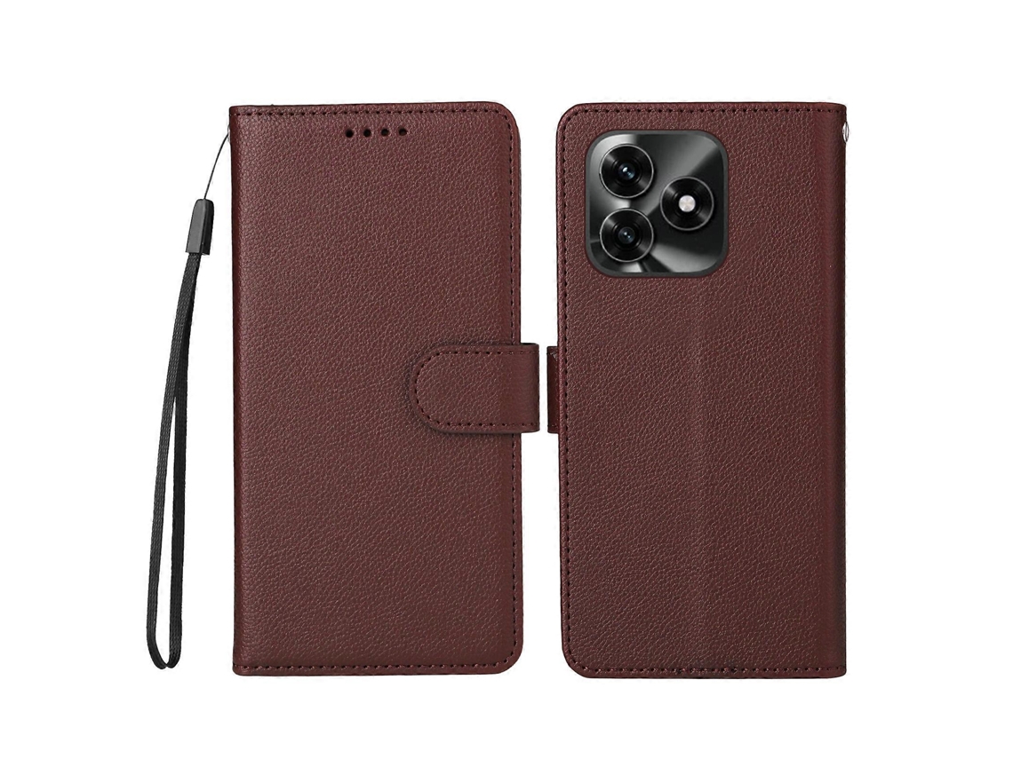 Capa Compatível Com Honor X5c Plus Com 3 Compartimentos Para Cartão De Identificação, Em Couro Pu, Com Alça De Pulso