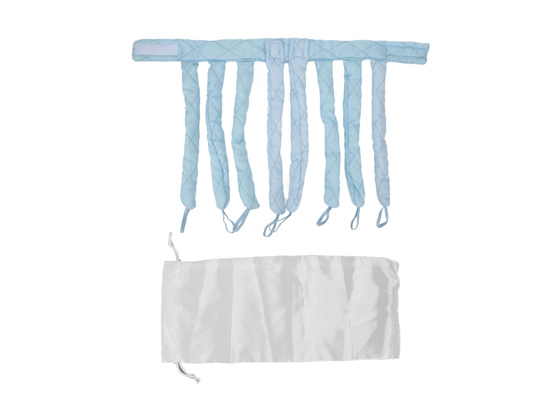 Bandeira Capilar Sem Calor Com Vara De Curl Removível E Saco De Armazenamento Para Estilo Diy Azul