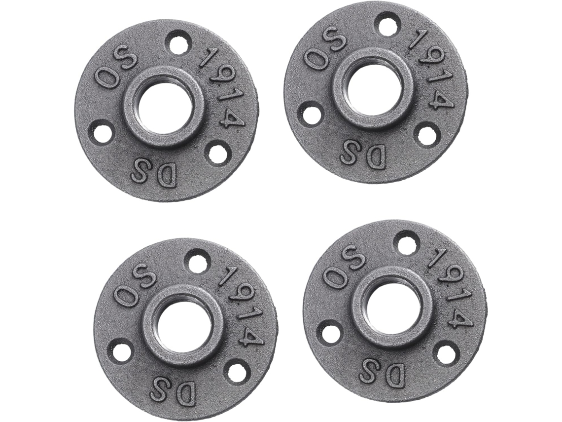 Conjunto De 4 Suportes De Chão Em Ferro Fundido Maleável Com Furos Padrão Para Montagem De Móveis An Gokoco