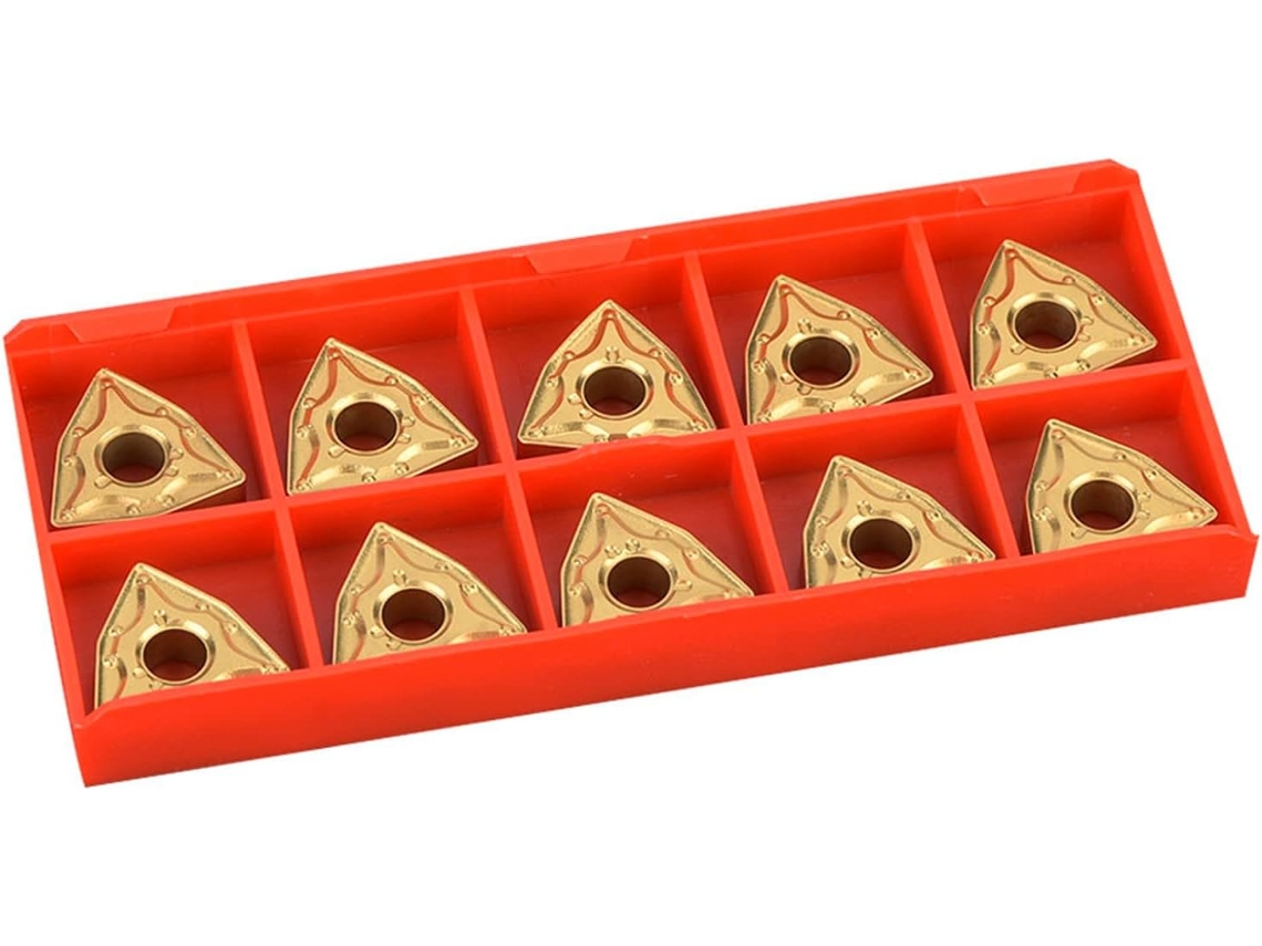 Kit De 10 Insertos De Metal Duro Wnmg 432 Wnmg0804 Para Torno Cnc, Com Revestimento De Alta Densidade E Boa Resistência