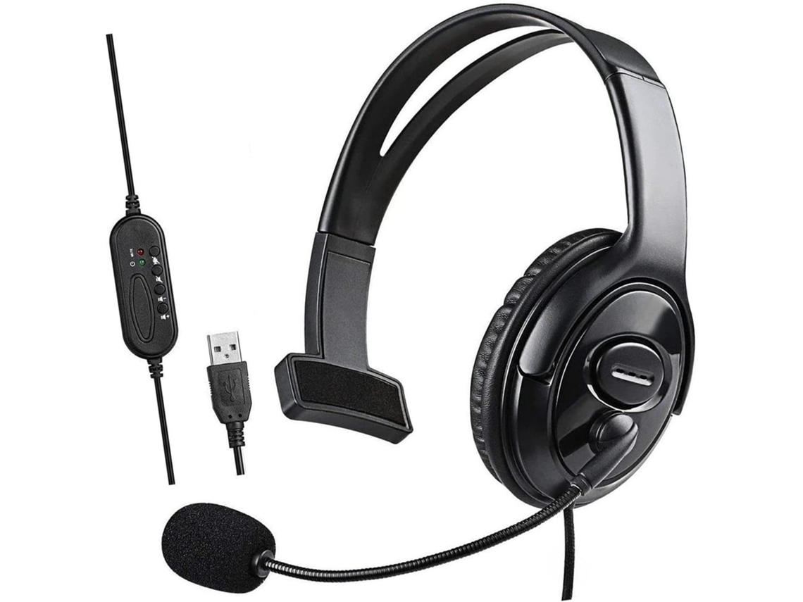 Casque Usb Call Center Oreillette Fil Único Confortável Coussinet Simili Cuir Convient Au Service Clientèle