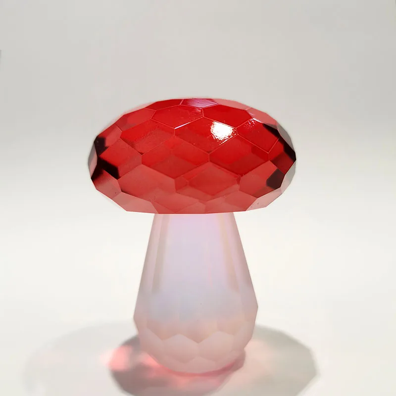 Ornamento de Cogumelo de Cristal, Joia de Vidro Lapidado, Artesanato. MDUG (vermelho, 53mm)