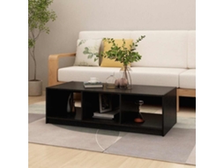 Vidaxl Mesa De Centro 110x50x34 Cm Madeira De Pinho Maciça Preto