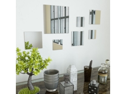 Vidaxl Conjunto De Espelhos De Parede Quadrados 7 Pcs Vidro