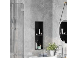 Vidaxl Nichos De Chuveiro Preto 60 X 20 X 9,5 Cm Aço Inoxidável