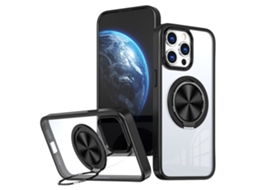 Suporte Casa Quedas Para Iphone 15 Pro Max Pele Sintética Magnética Preto