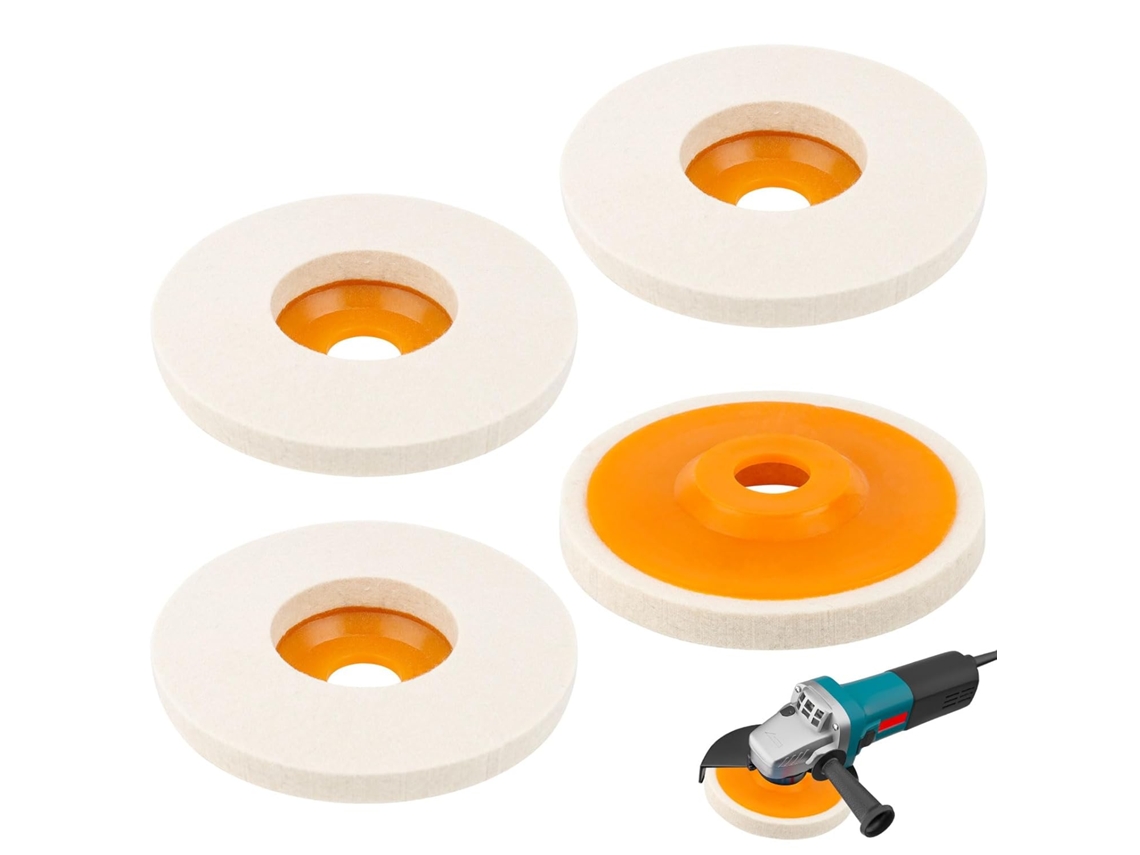 Disco De Polimento Para Esmerilhadeira, 4 Peças, 125 Mm, 22 Mm, Para Cerâmica E Azulejo, Para Vidro