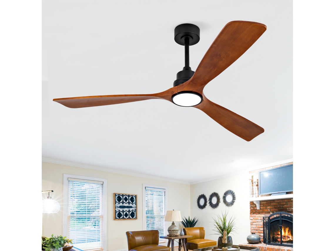 Ventilador De Teto 60 Polegadas Com Luz Led, 3cct, Intensidade Regulável, Seis Velocidades E Função De Memória