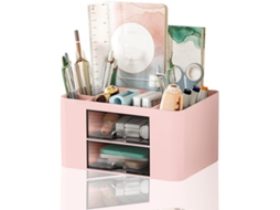 1 Unidade Organizador de Mesa, Porta, Canetas Multifuncional com 7 Compartimentos BRILVIBERA (rosa)