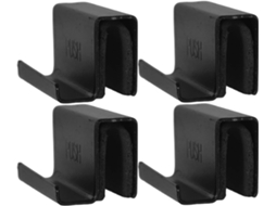 Conjunto De 4 Puxadores Porta Vidro Pretos Com Grampo Para Painéis 4a 6mm Espessura