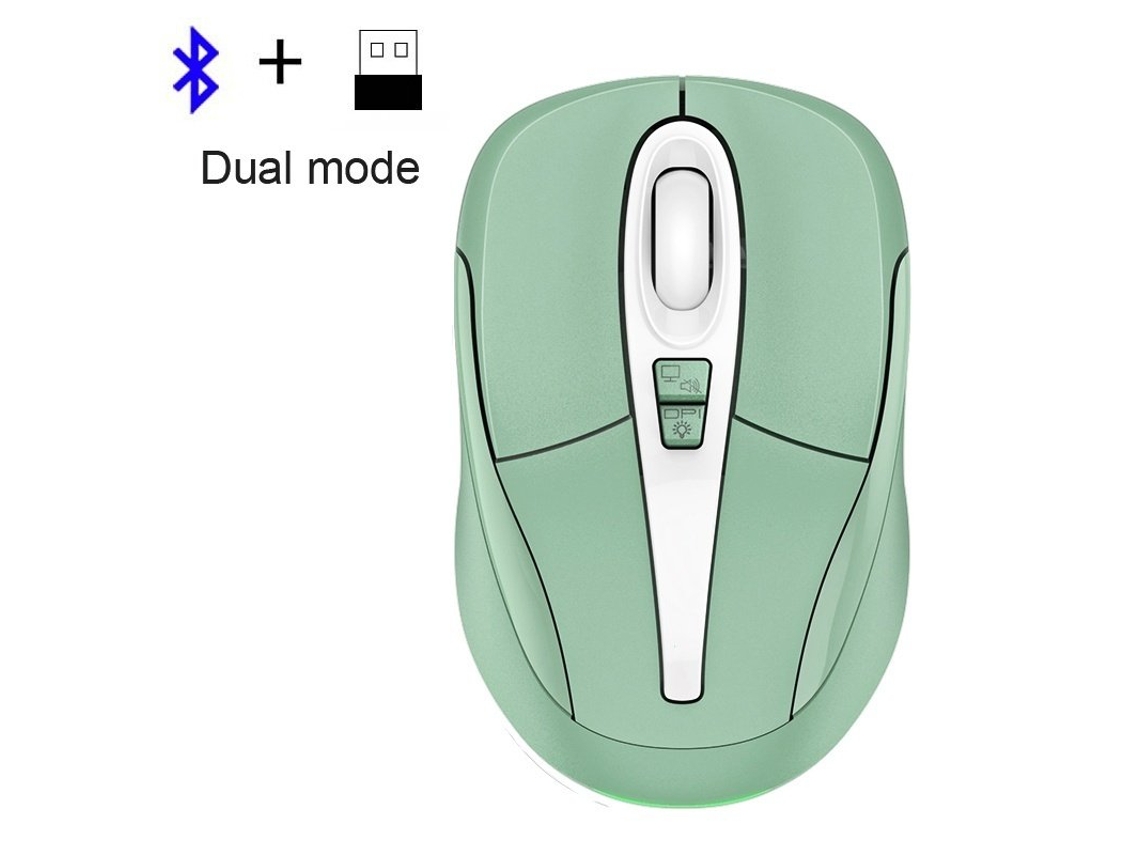 Rato YIZHOOD M503 Multi-Função Bluetooth 2.4G Sem Fio Um Clique Para Desktop Type-C Recarregável Mudo Silencioso RGB Backlight 2400DPI verde
