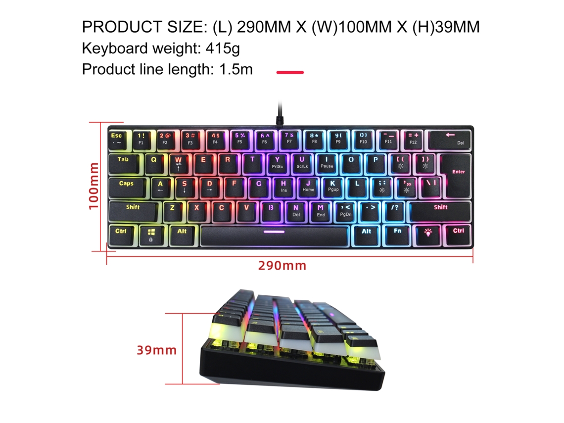 Teclado Mecânico LAXISCREED 61 Teclas