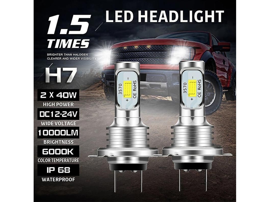 Lâmpadas H7 LED Canbus, farol baixo, 6000K, IP68 | S/MARCA