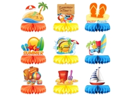 9 Peças de Decoração de Festa de Verão Enfeites de Mesa com Tema Havaiano Tropical NEVEANCE