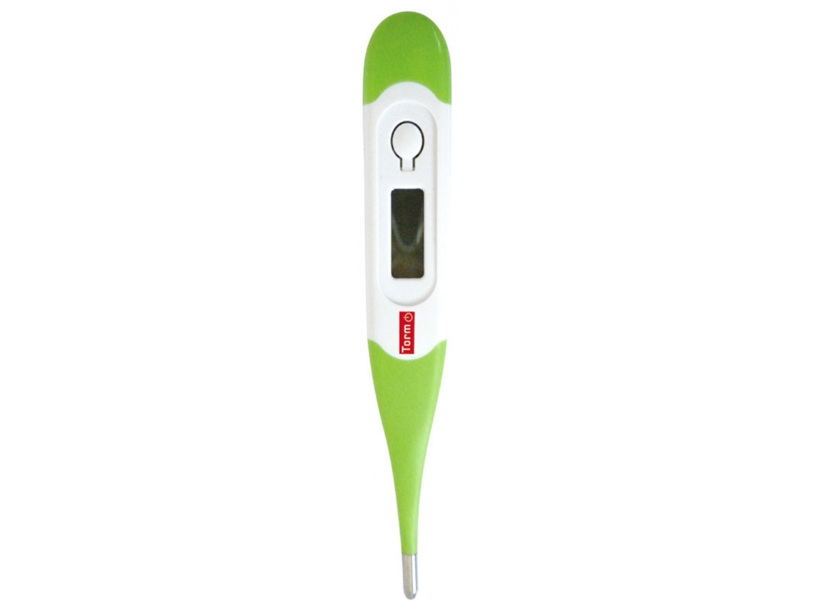 Termômetro médico eletrônico com sonda flexível Cor: Verde TORM