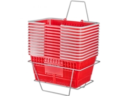 Conjunto De 12 Cestos De Compras Em Plástico 21l Com Suporte E Pegas Tekmaquinas