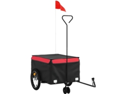 Reboque para bicicleta 45 kg ferro VIDAXL preto e vermelho