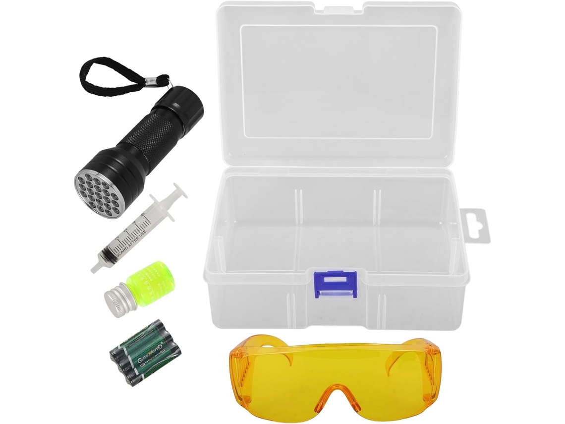 Kit De Detecção Vazamentos Ar Condicionado Automotivo Com Lanterna Uv Plástico,compatível...