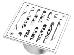 Ralo de Piso Quadrado em Aço Inoxidável 150x150mm com Desodorizante AQUAFORGE