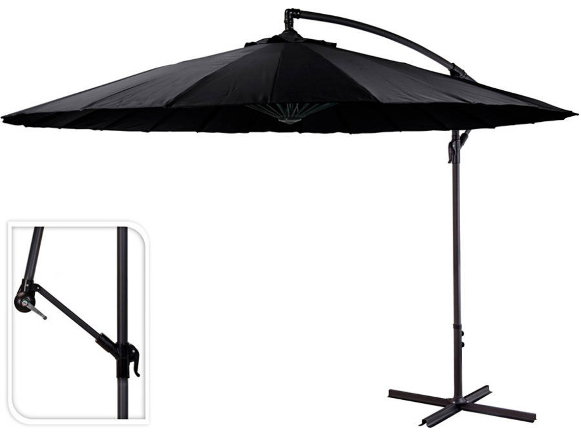 Guarda-Sol PROGARDEN Preto Excêntrico (300 cm)
