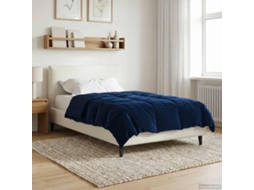 Vidaxl Duvet De Ano Inteiro Azul Escuro 140 X 200 Cm Microfibra