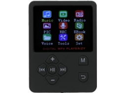 Reprodutor portátil de MP3/MP4 com tela colorida, para amantes da música, compatível com formatos de vídeo (preto)